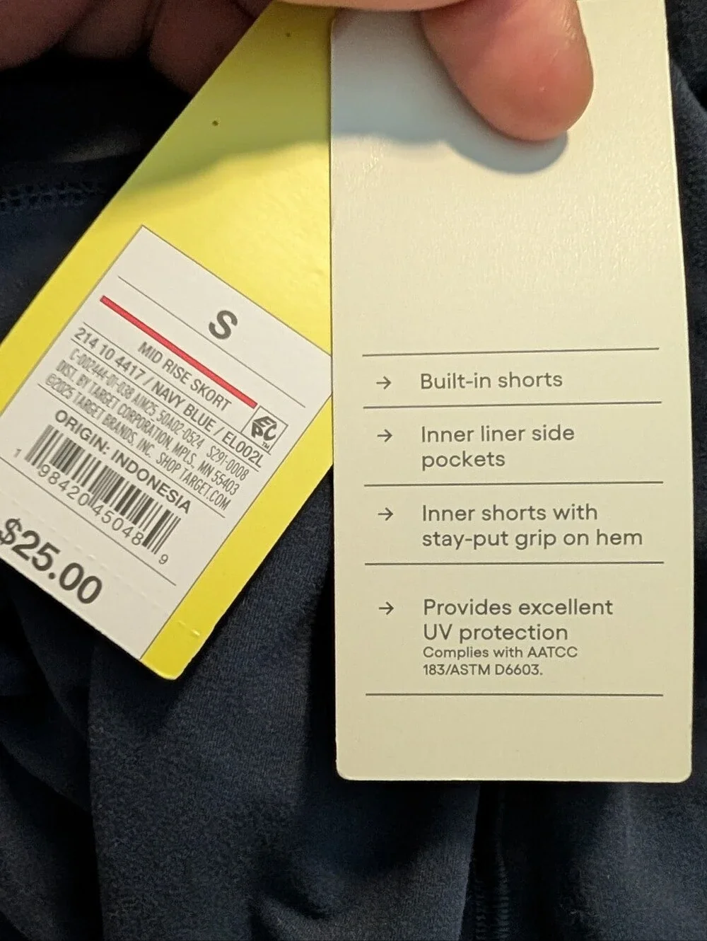 Tennis Prep Athletic Sporty Women's Navy Blue Athletic Skort w/ Side Pockets - Picture 6 of 6